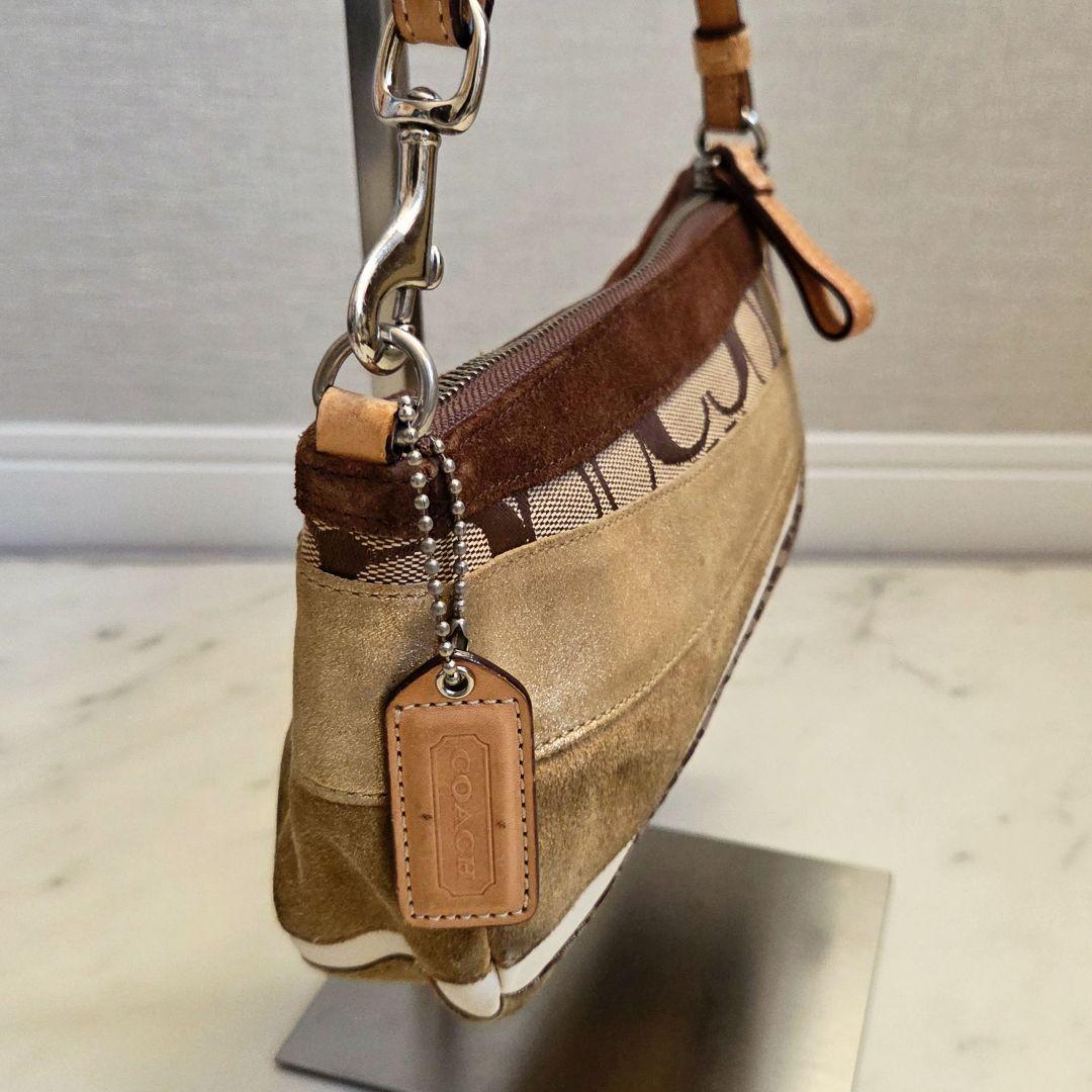 希少 COACH コーチ ミニ アクセサリーポーチ シグネチャー パッチワーク