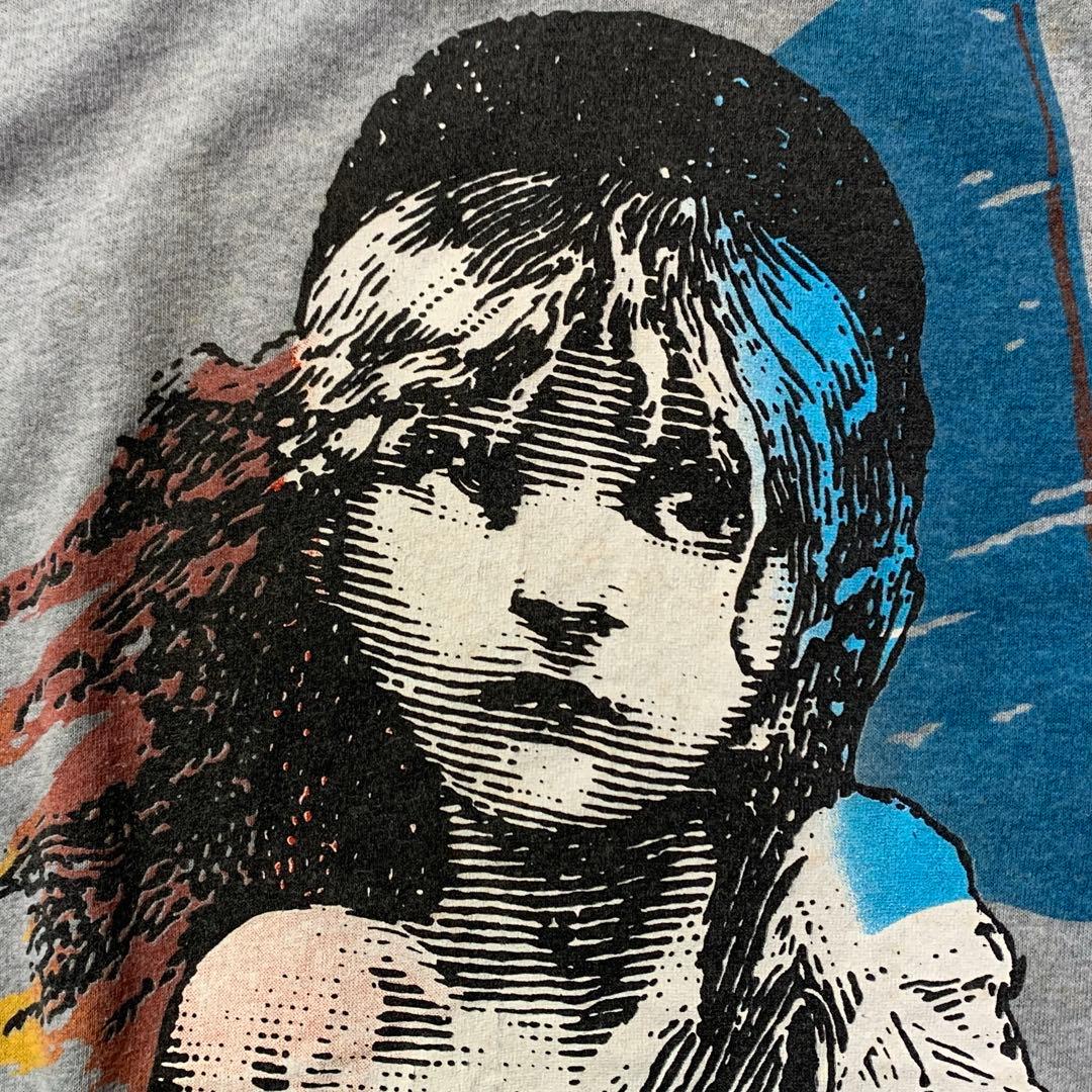 USA製80s◎OLD Hanes レミゼラブル 袖裾シングル グレー L