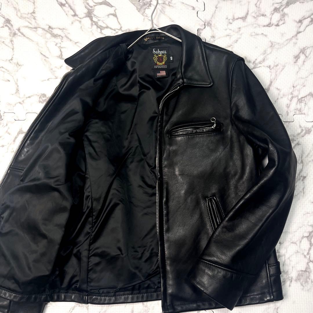 美品✨【米国製】schott トラッカージャケット 103us 40 ブラック