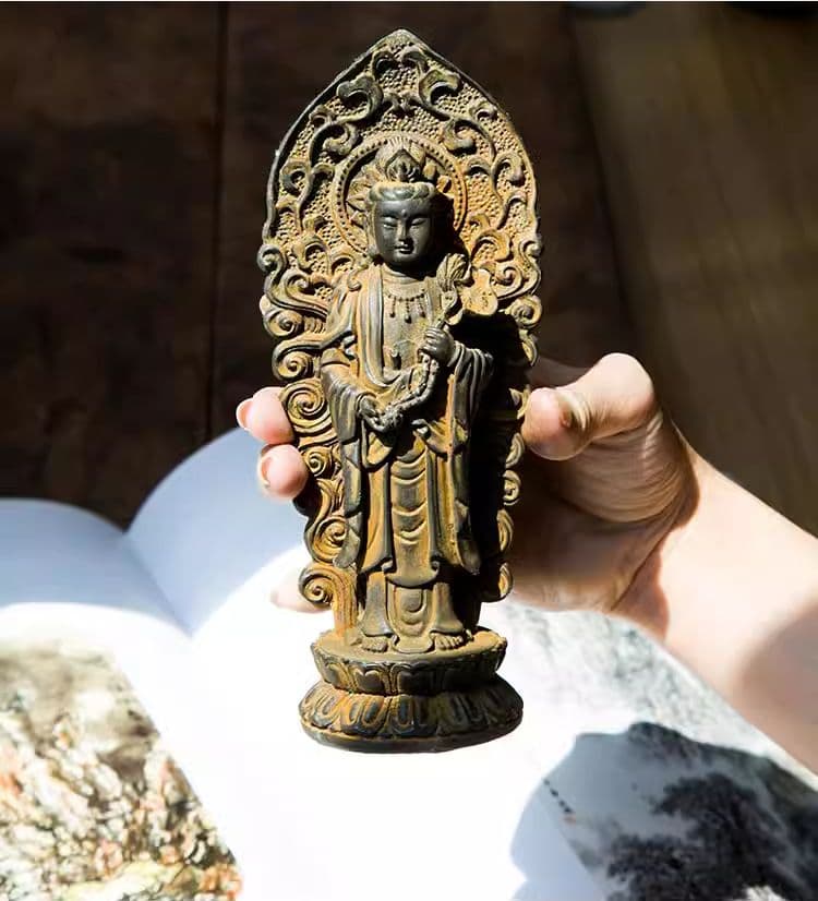 西方三聖 阿弥陀仏像 観世音菩薩 大勢至菩薩 立像 置物