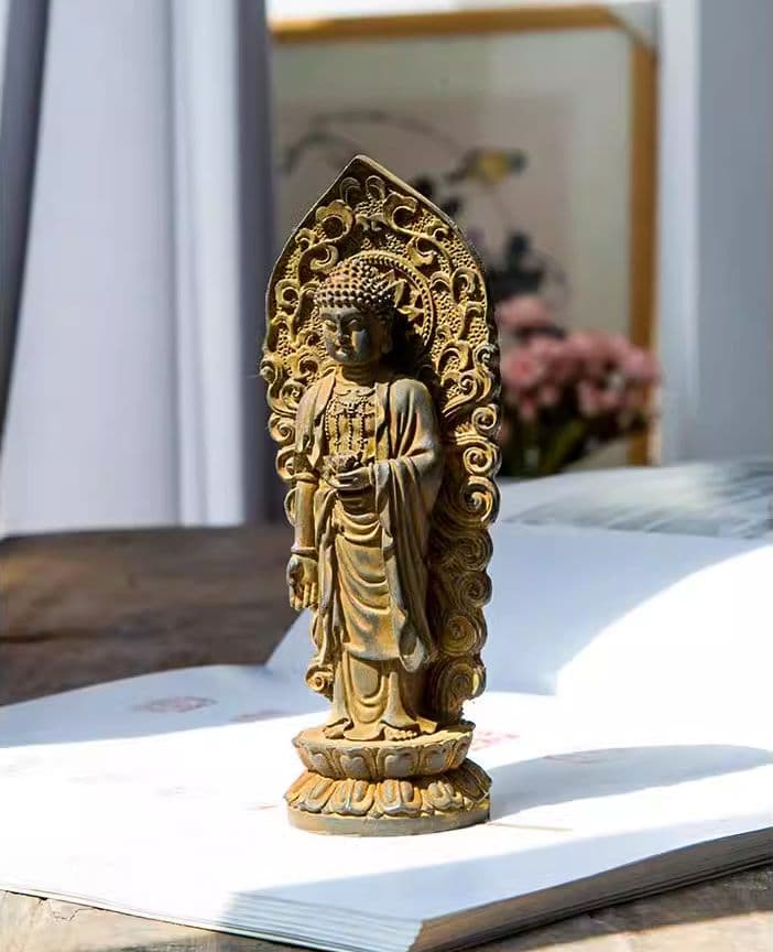 西方三聖 阿弥陀仏像 観世音菩薩 大勢至菩薩 立像 置物