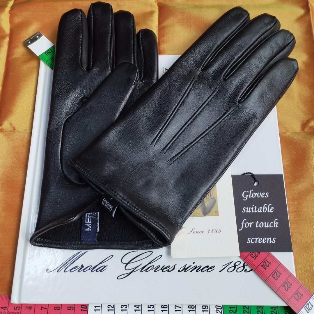 メローラ タッチ対応 ナッパ黒 カシミア黒 革手袋 グローブ MEROLA