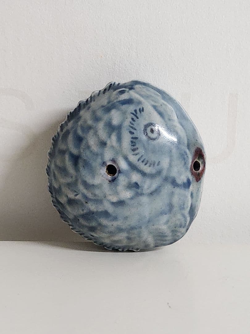 李朝　白磁青彩　水滴　中国　筆置　骨董　白磁　鉄絵　魚形硯滴　現代美術