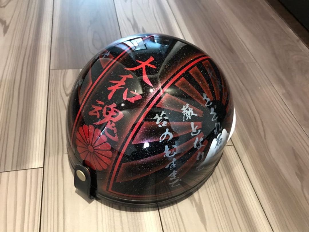 三つボタン 君が代 富士日章 コルク半 ヘルメット 旧車會 暴走族 軽スロ