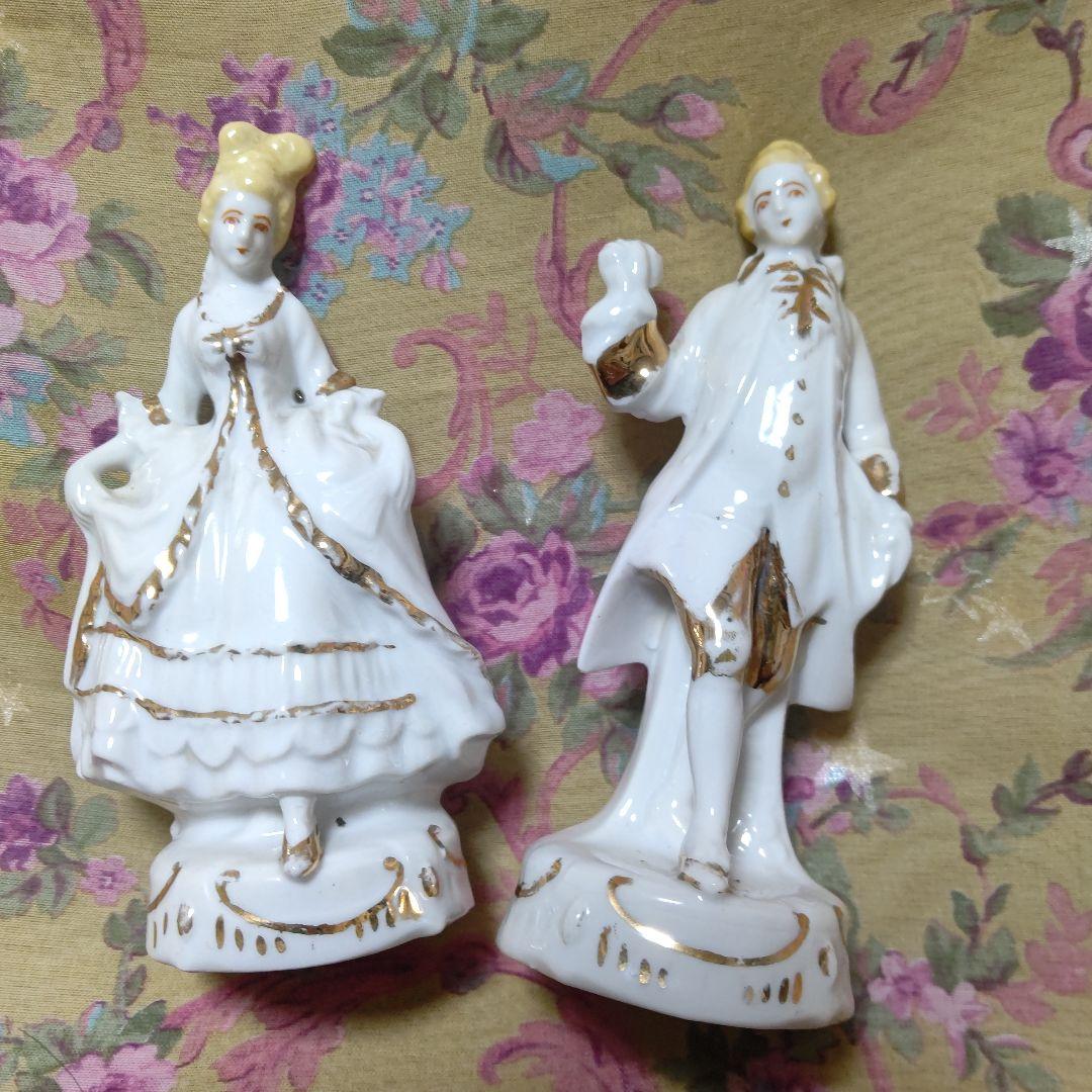 オールドノリタケ フィギュリン ペア チカラマチ