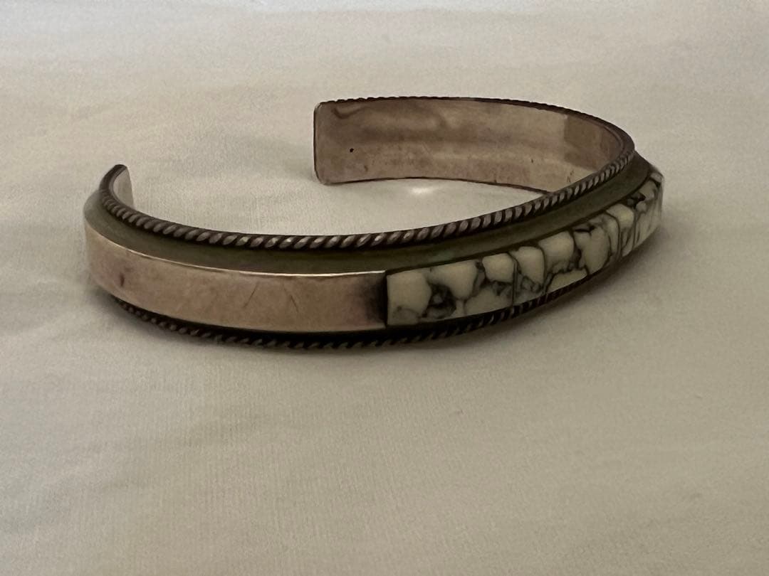 インディアンジュエリー バングル シルバー ホワイトターコイズ