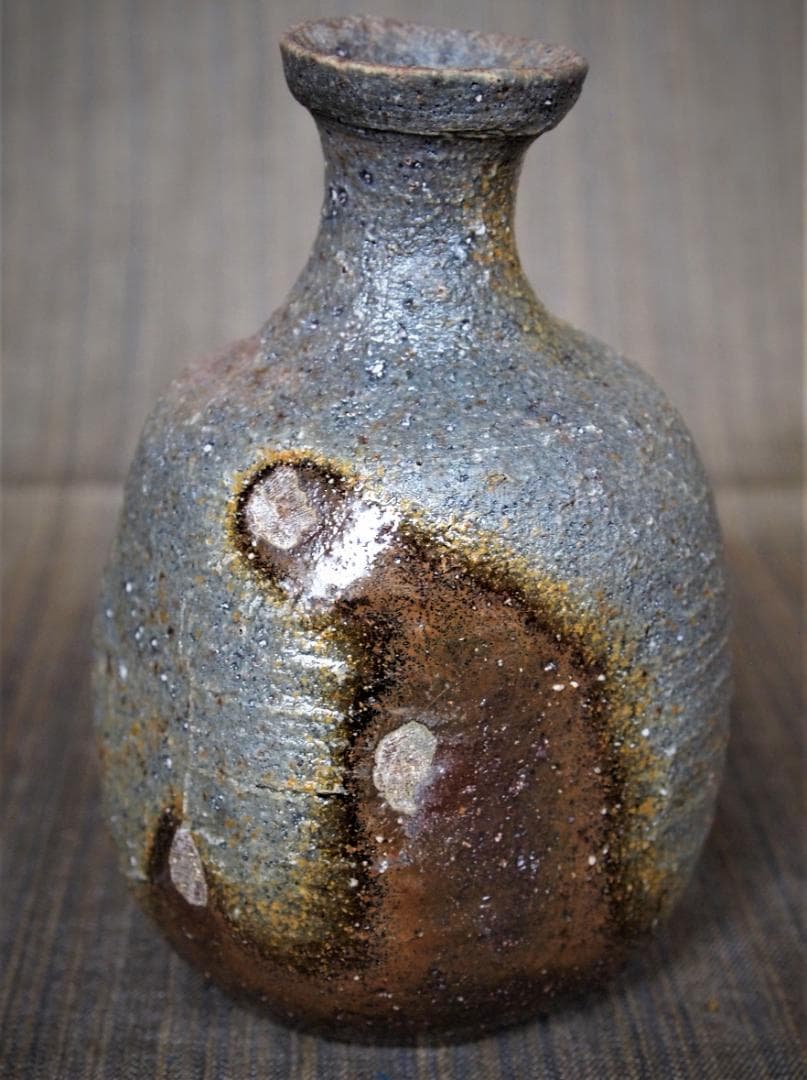 未使用★多久守★備前（窯変）徳利★共箱・栞★黄胡麻