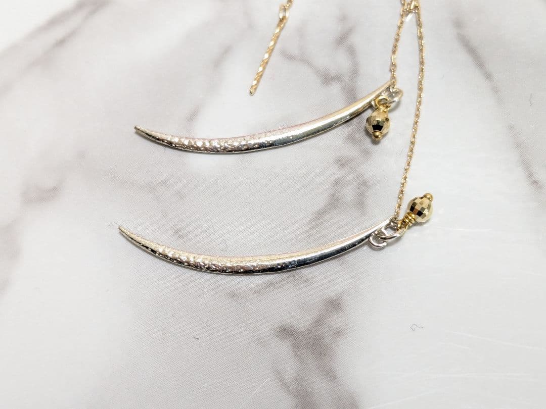 アガット　agete　シルバー　K10　金　コンビ　チェーン　ピアス