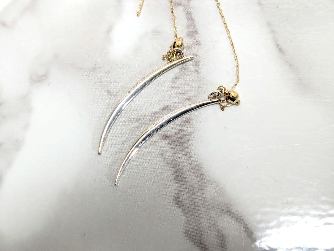 アガット　agete　シルバー　K10　金　コンビ　チェーン　ピアス