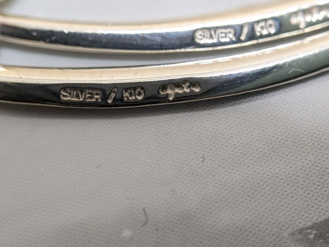 アガット　agete　シルバー　K10　金　コンビ　チェーン　ピアス