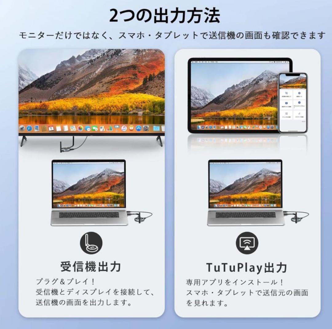 AIMIBO ワイヤレスHDMI 受送信機 TX＋2RXセット マルチキャスト