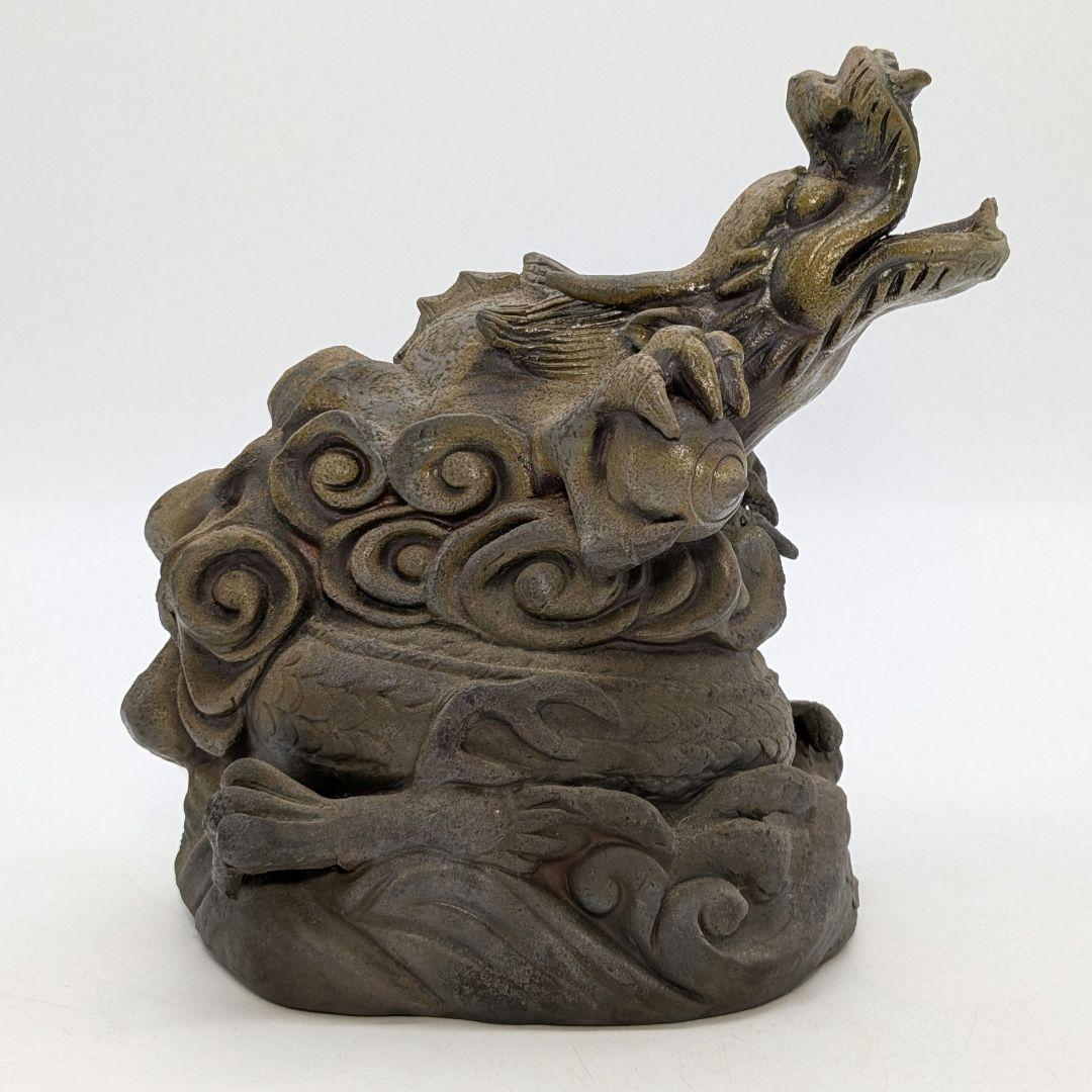 藤原陶斎 備前焼 登龍香炉 共箱栞 伏香炉 藤原陶斉 置物 竜 香道具 茶道具