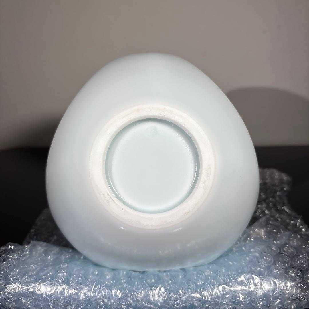 真作　人間国宝　前田昭博　白瓷手付鉢