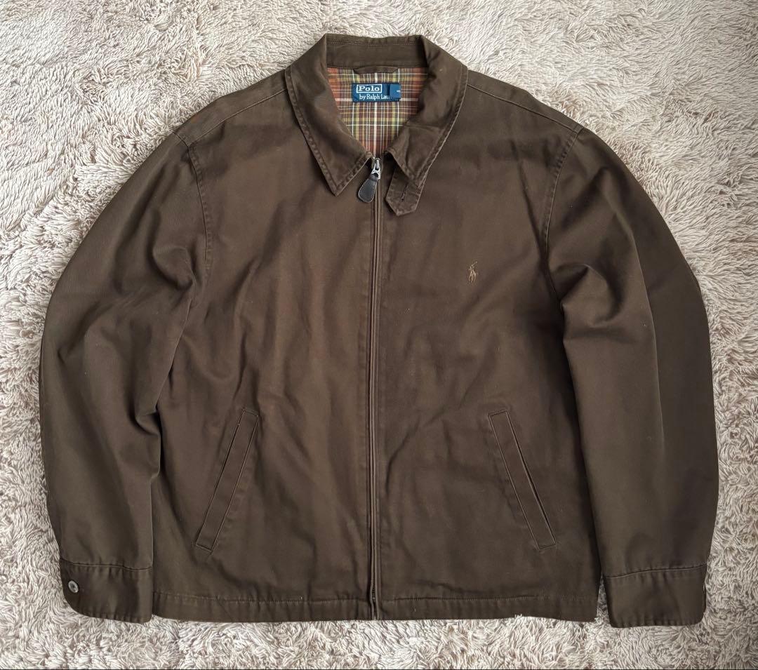 ポロラルフローレン　スウィングトップ　ブラウン　スイングトップ　裏地チェック