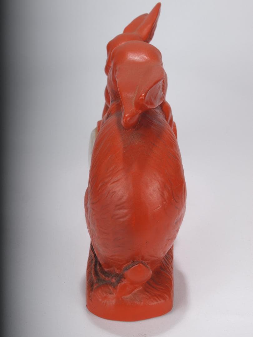 ウサギの置き時計　赤兎　縁起物<BR>  X760C12-5