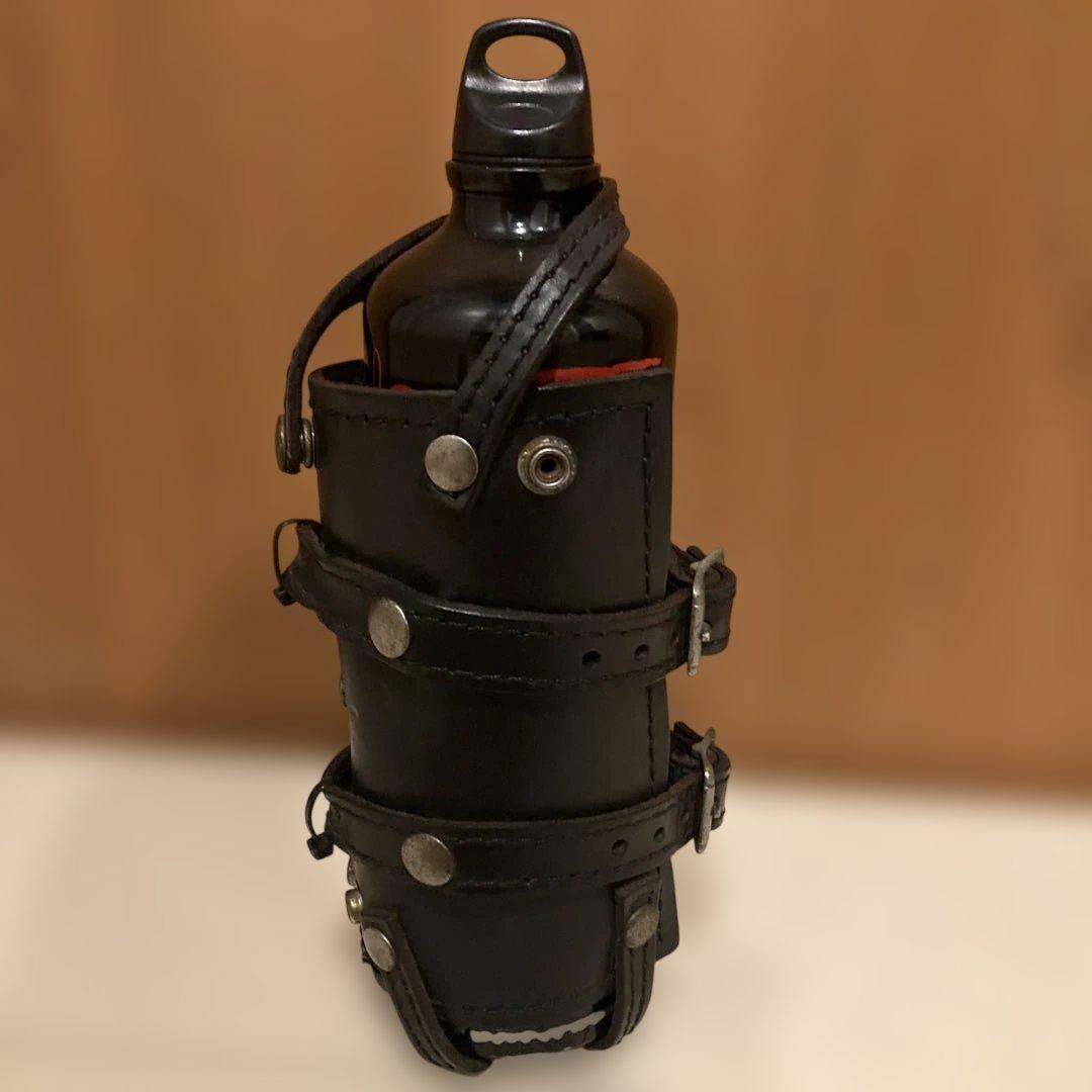 バイク　ガソリン携行缶　携行缶ホルダー　セット　レザー　本革
