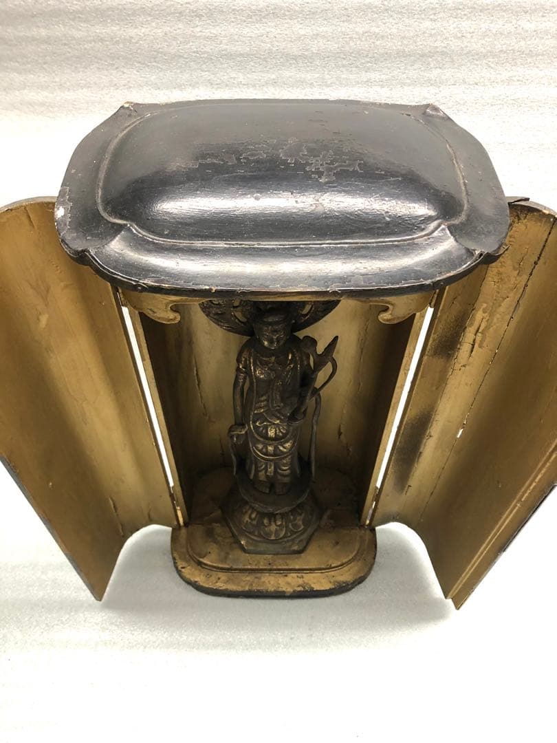 厨子　仏像　観世音菩薩　高さ約50㎝　時代物　仏教美術