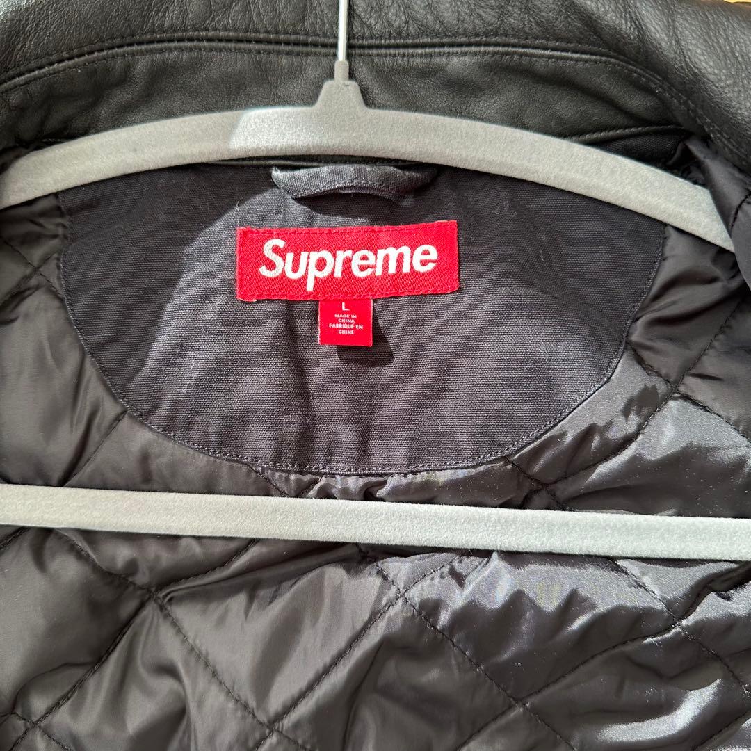 ジャケット・アウター Supreme leather collar utility jacket L
