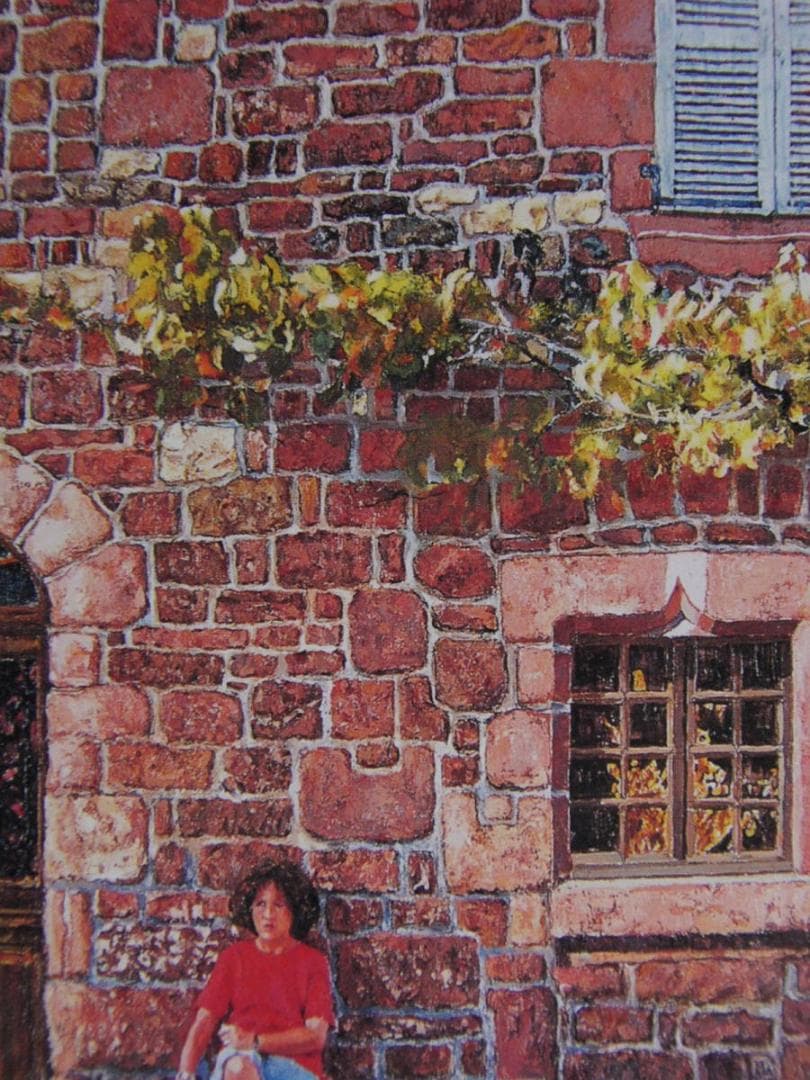 堤敏朗、【退屈な午後】、希少な額装用画集より、新品額装付