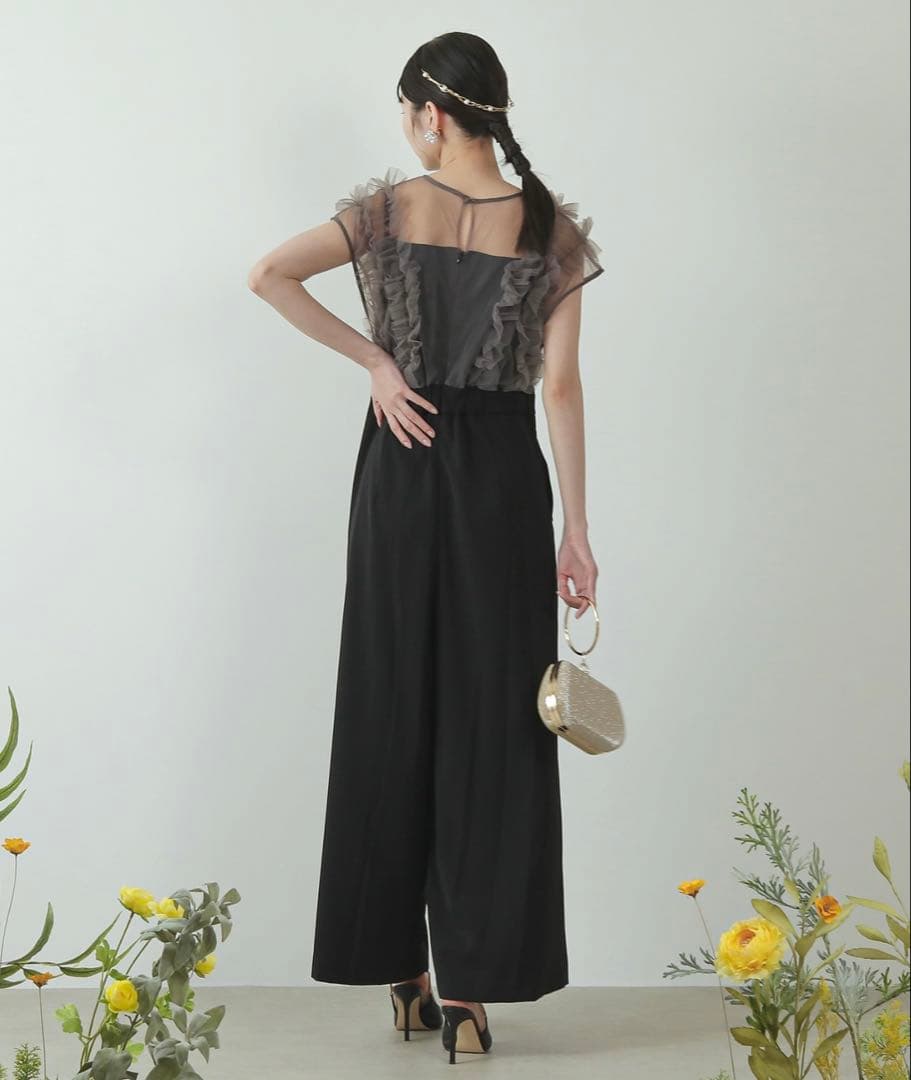 本日限定価格★kana ボリューム チュール ギャザーハイウエスト パンツドレス