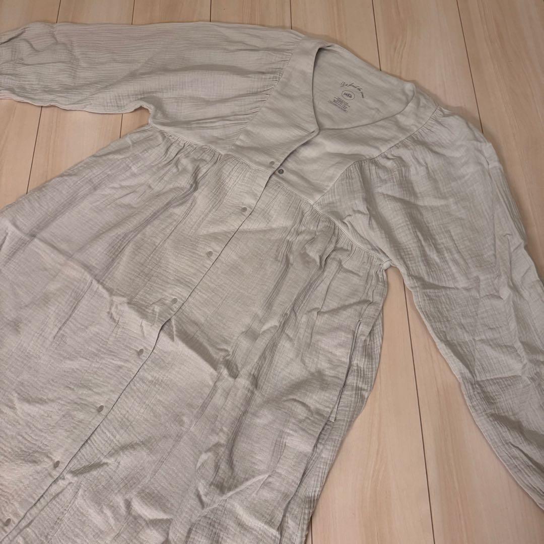 ジェラートピケ マタニティガーゼワンピース フリーサイズ ミント