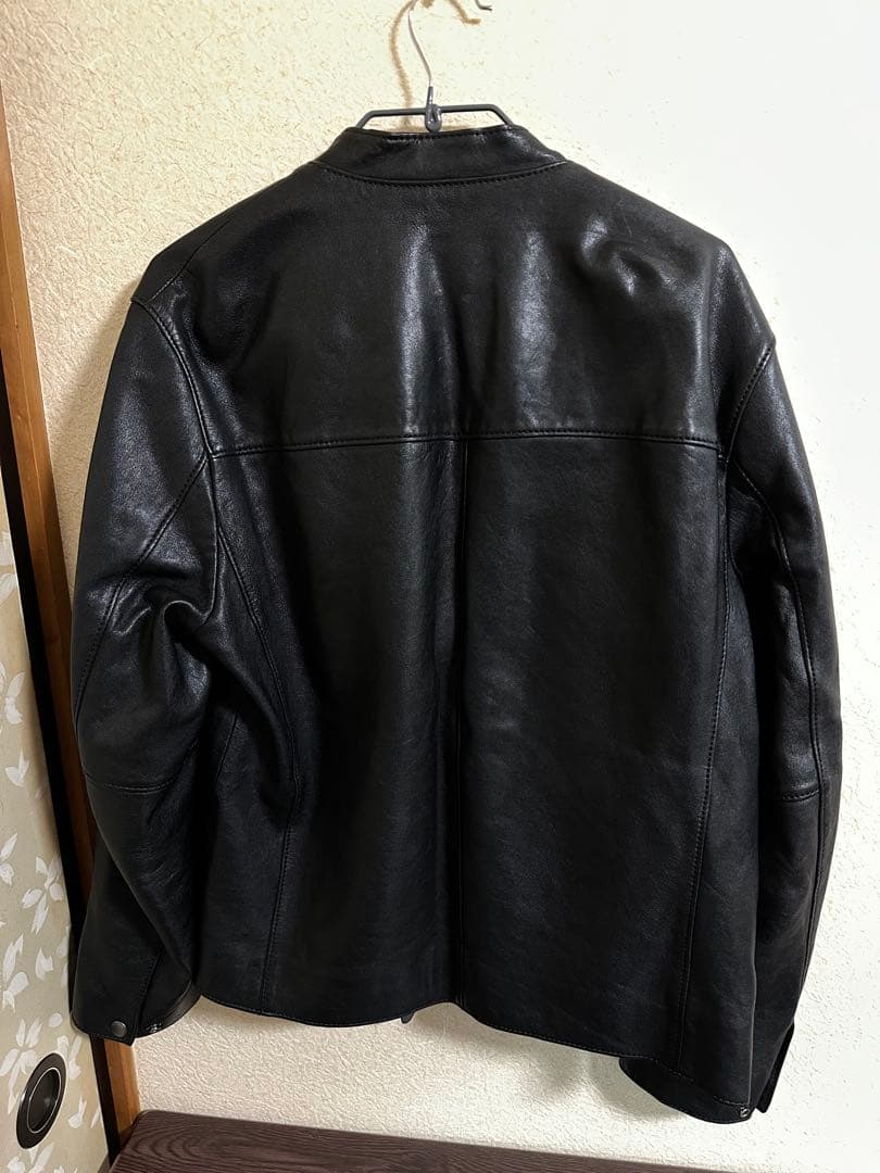 COACH 黒 レザー シングルライダースジャケット