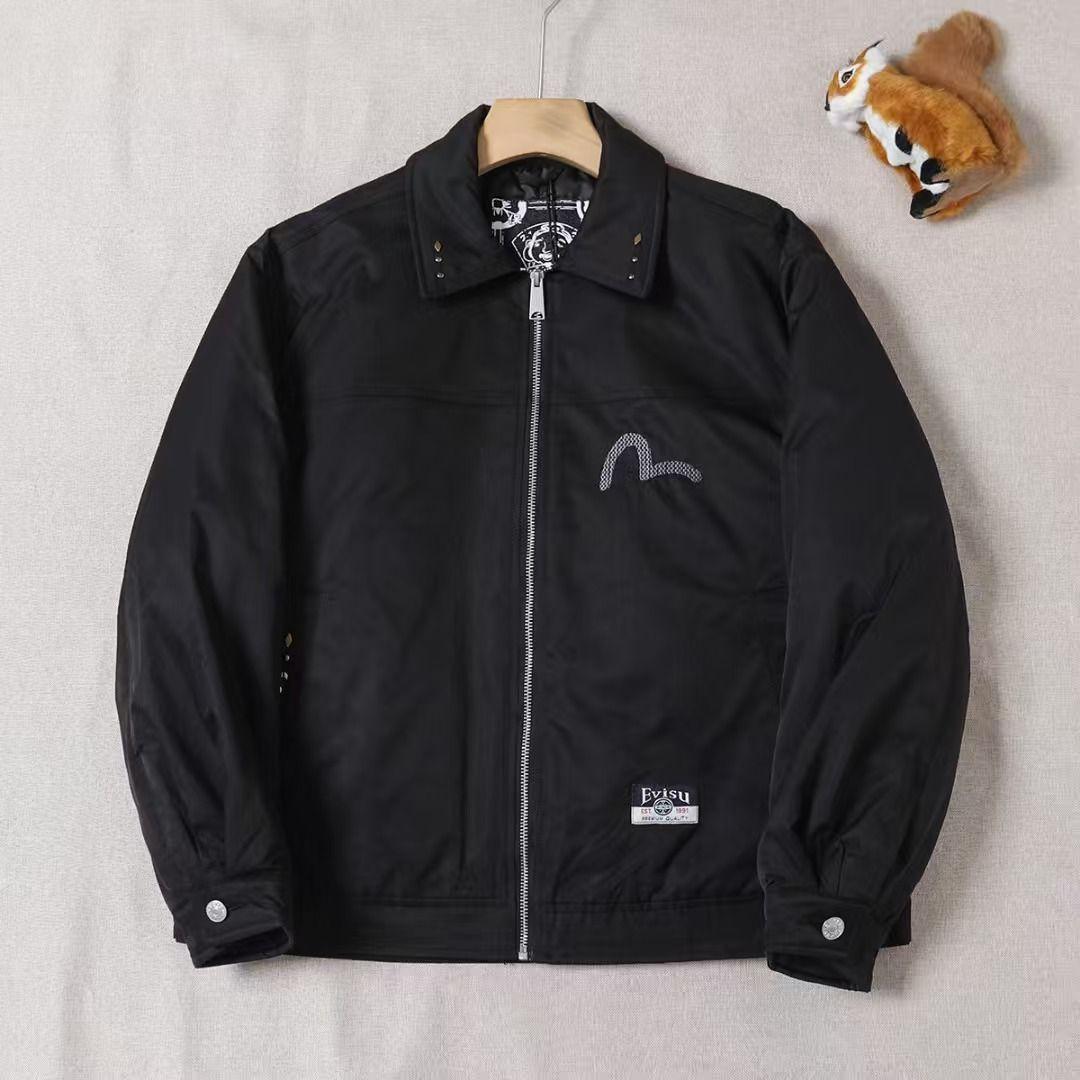 新品❤EVISU 刺繍入りのステンカラー、厚手カジュアルジャケット