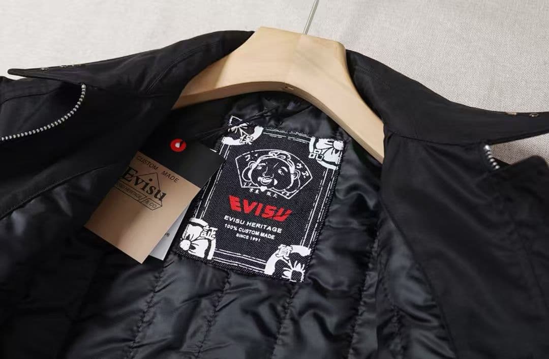 新品❤EVISU 刺繍入りのステンカラー、厚手カジュアルジャケット