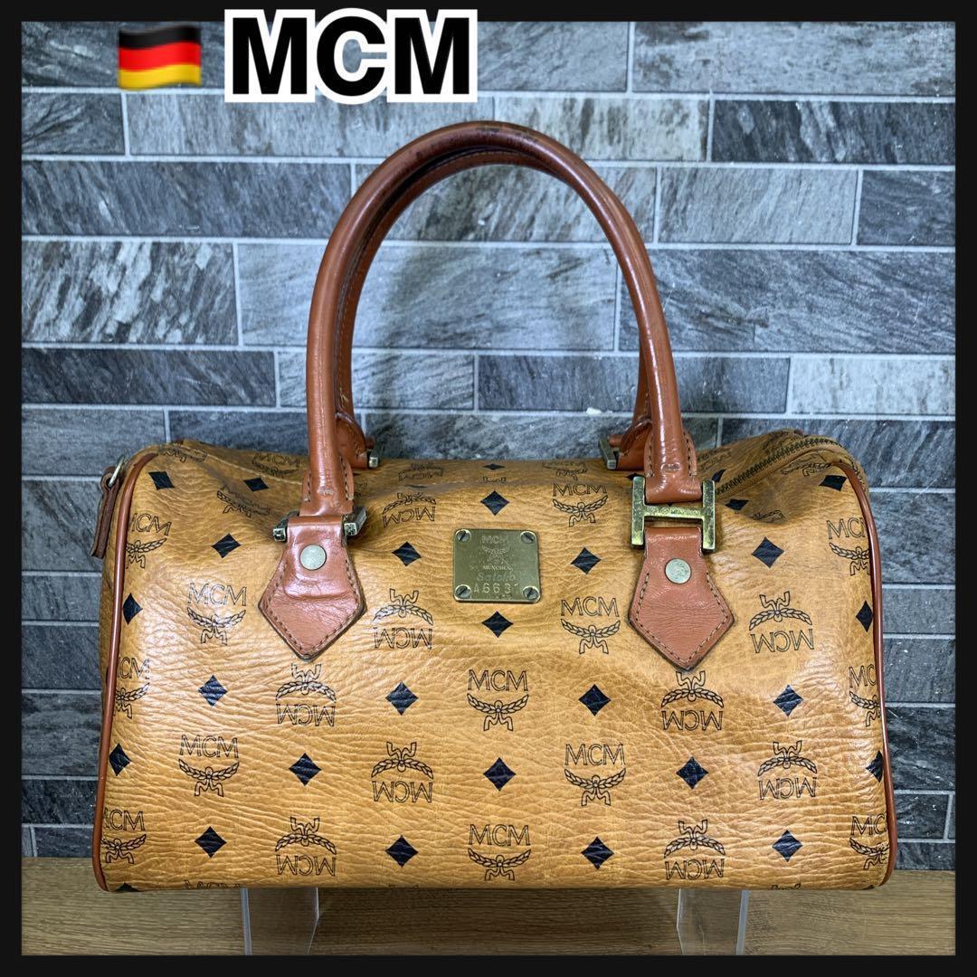 ヴィンテージ　MCM　A6631　レザー　ミニボストンバッグ　MUNCHEN