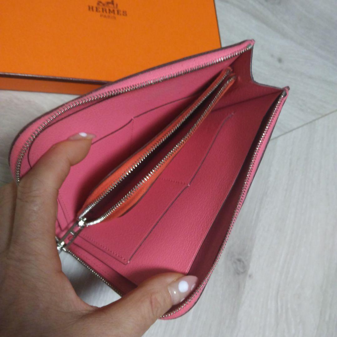HERMES ピンク ミディアム財布とケースセットリミックス