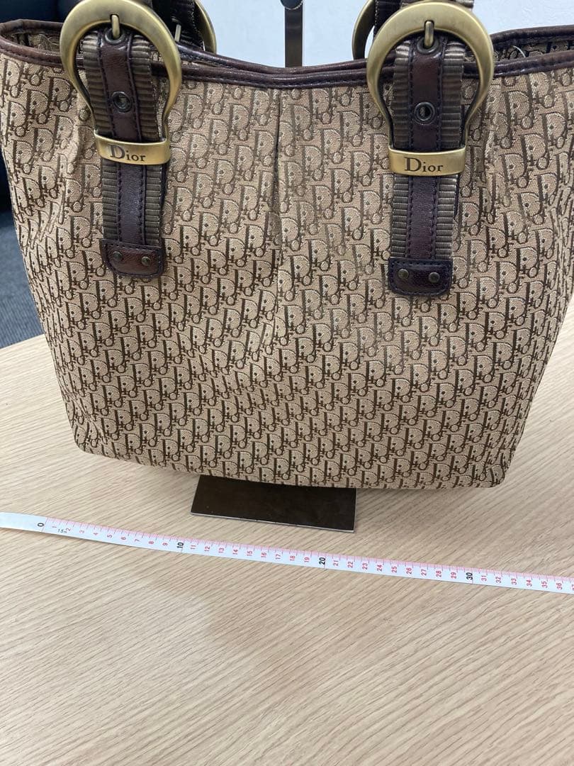 Christian Dior トロッター トートバッグ ブラウン キャンバス◇