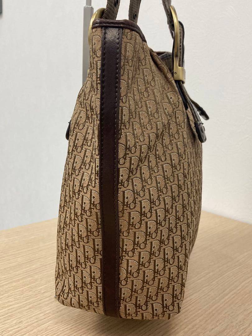 Christian Dior トロッター トートバッグ ブラウン キャンバス◇