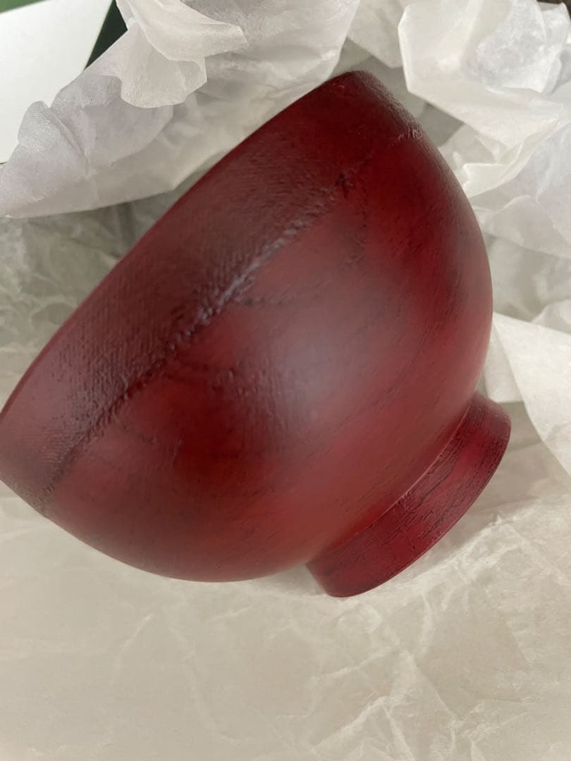 漆塗り汁椀　2個セット　渕布刷毛　曙　根来　山岸厚夫