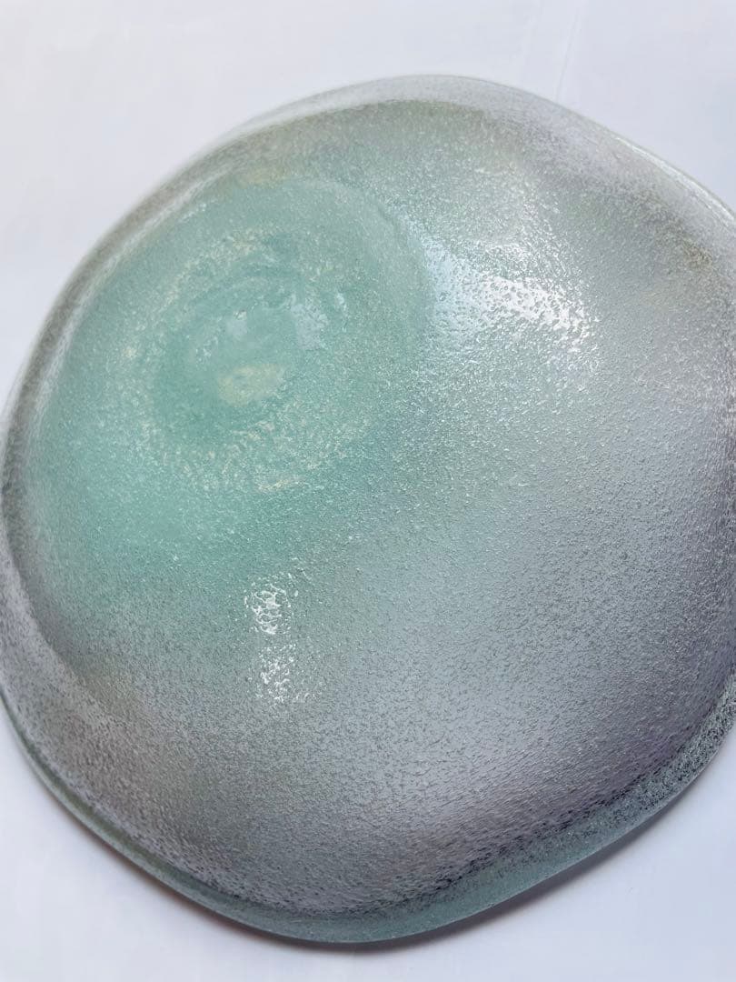 現代の名工 稲嶺盛吉 大皿 琉球ガラス 泡ガラス 吹きガラス