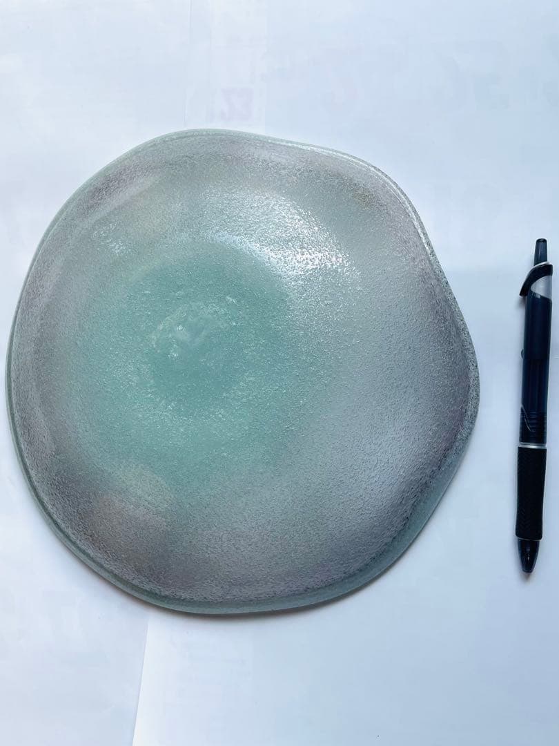 現代の名工 稲嶺盛吉 大皿 琉球ガラス 泡ガラス 吹きガラス