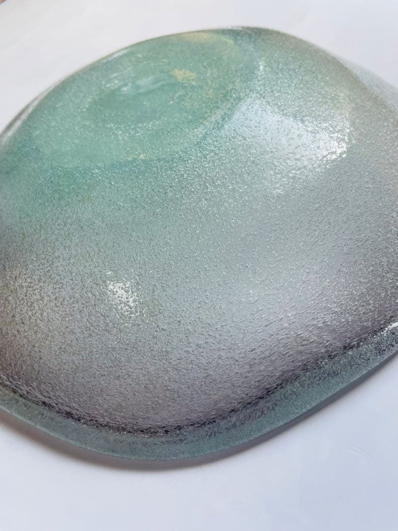 現代の名工 稲嶺盛吉 大皿 琉球ガラス 泡ガラス 吹きガラス