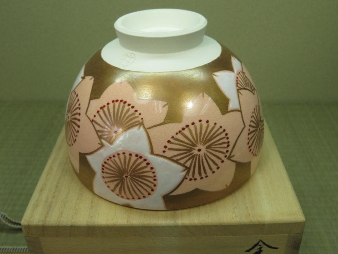 抹茶茶碗　桃の花