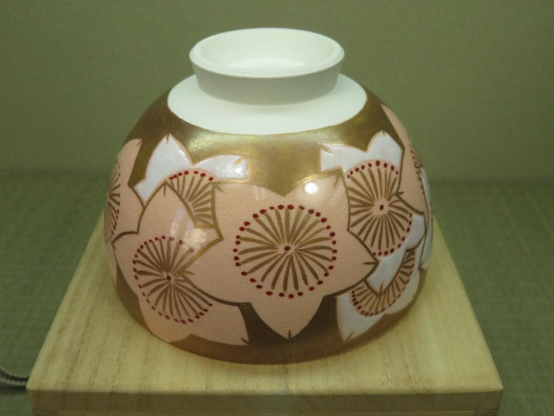 抹茶茶碗　桃の花