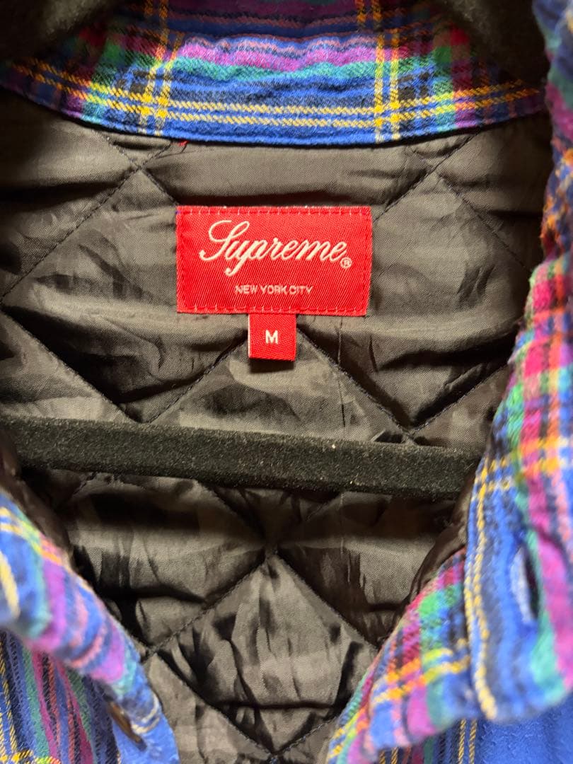 supreme 21aw Quilted Plaid フランネルシャツ