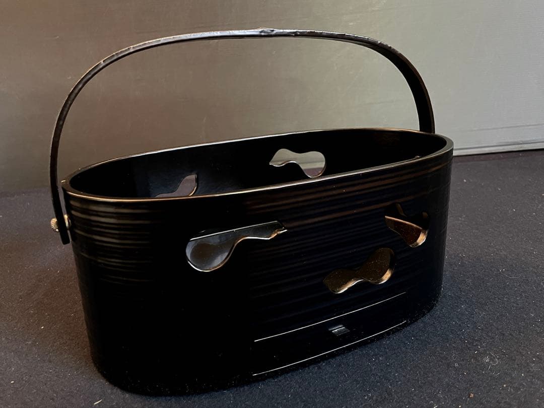 割引❣️【美品】「祖」 鵬雲斎好 六瓢透かし 莨盆 平安 満樹 共箱 共布（A莨）