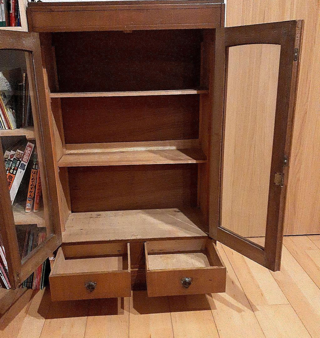 期間限定値下げ【ヴィンテージ】ガラス扉 食器棚 水屋 飾り棚 収納棚