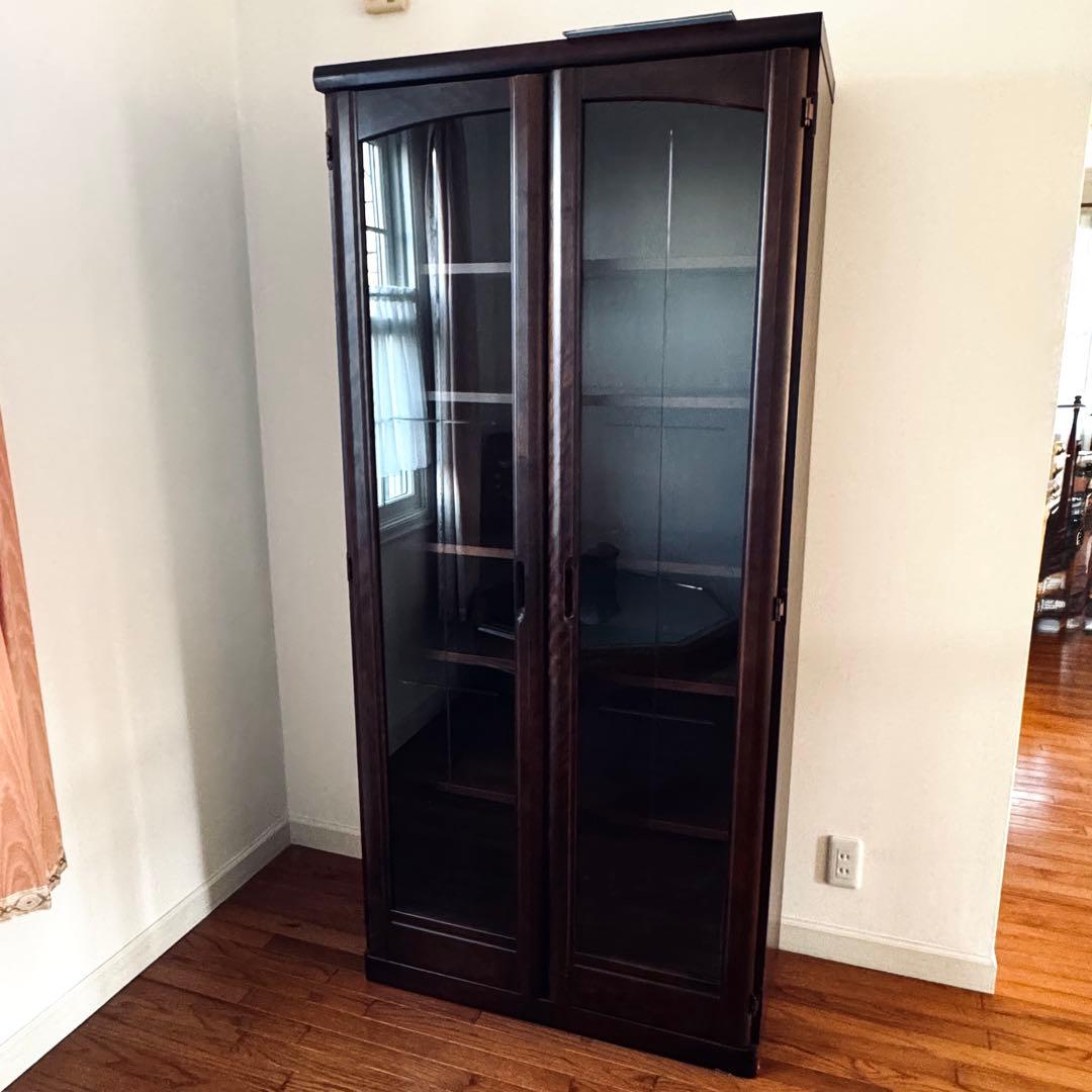 アンティーク ケビント　薬品棚　ガラスキャビネット　ホワイト　シャビー　飾り棚