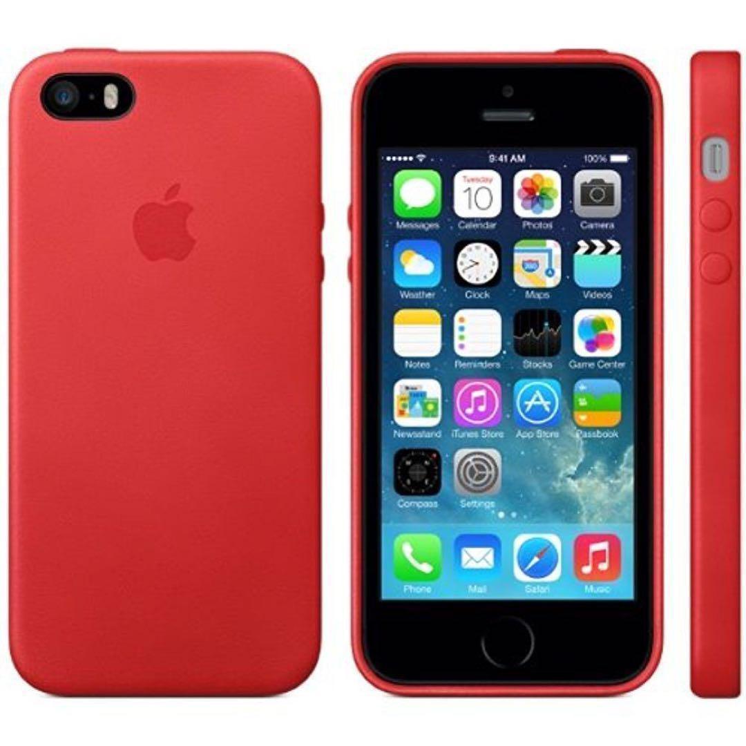 新品 Apple純正品iPhoneSE純正ケースProductレザーケースRED