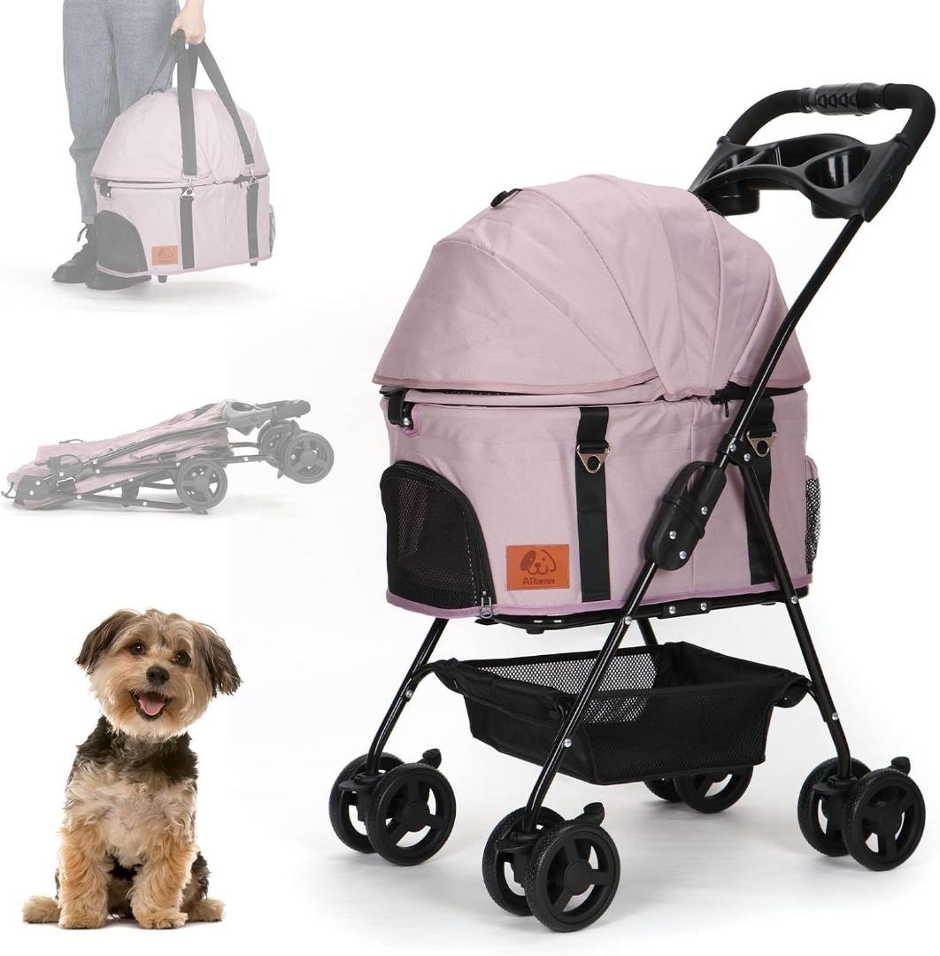 ペットカート 猫 犬 ピンク 耐荷重15kg 新品未開封WSKVG7GEE-yx