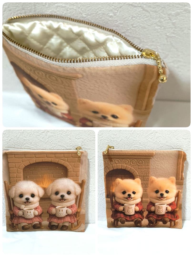 Yourelia様】ハンドメイドオーダー★犬&女の子★ハンカチ&ポーチ&巾着8点