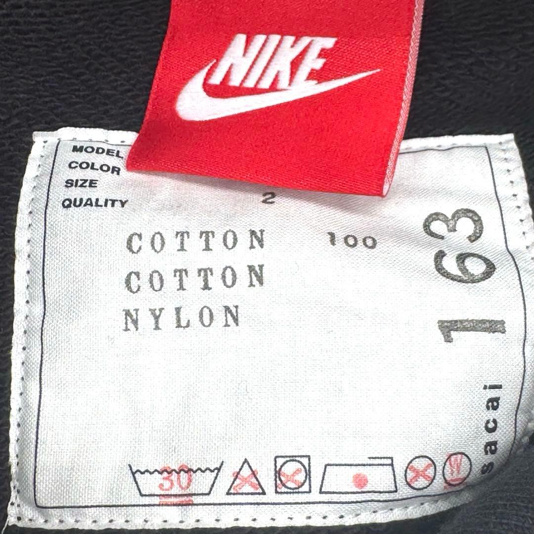 超美品　サカイ　ナイキ　コラボ　ブラック　異素材ドッキング　プルパーカー　2 M