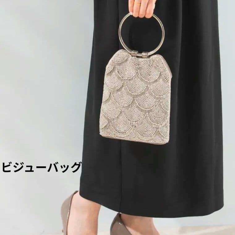 ROSSO リングハンドルビジューバッグ　パーティーバッグ