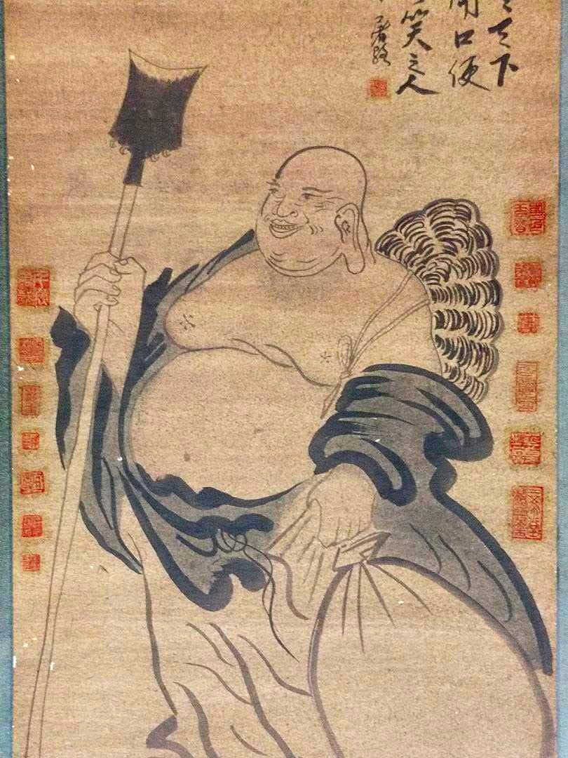 ♥とても古い　掛軸　中国　人物画　掛け軸　骨董　古玩　レトロ