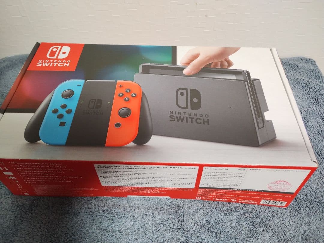 【難あり】Nintendo Switch ネオンブルー/レッド 本体+本体カバー