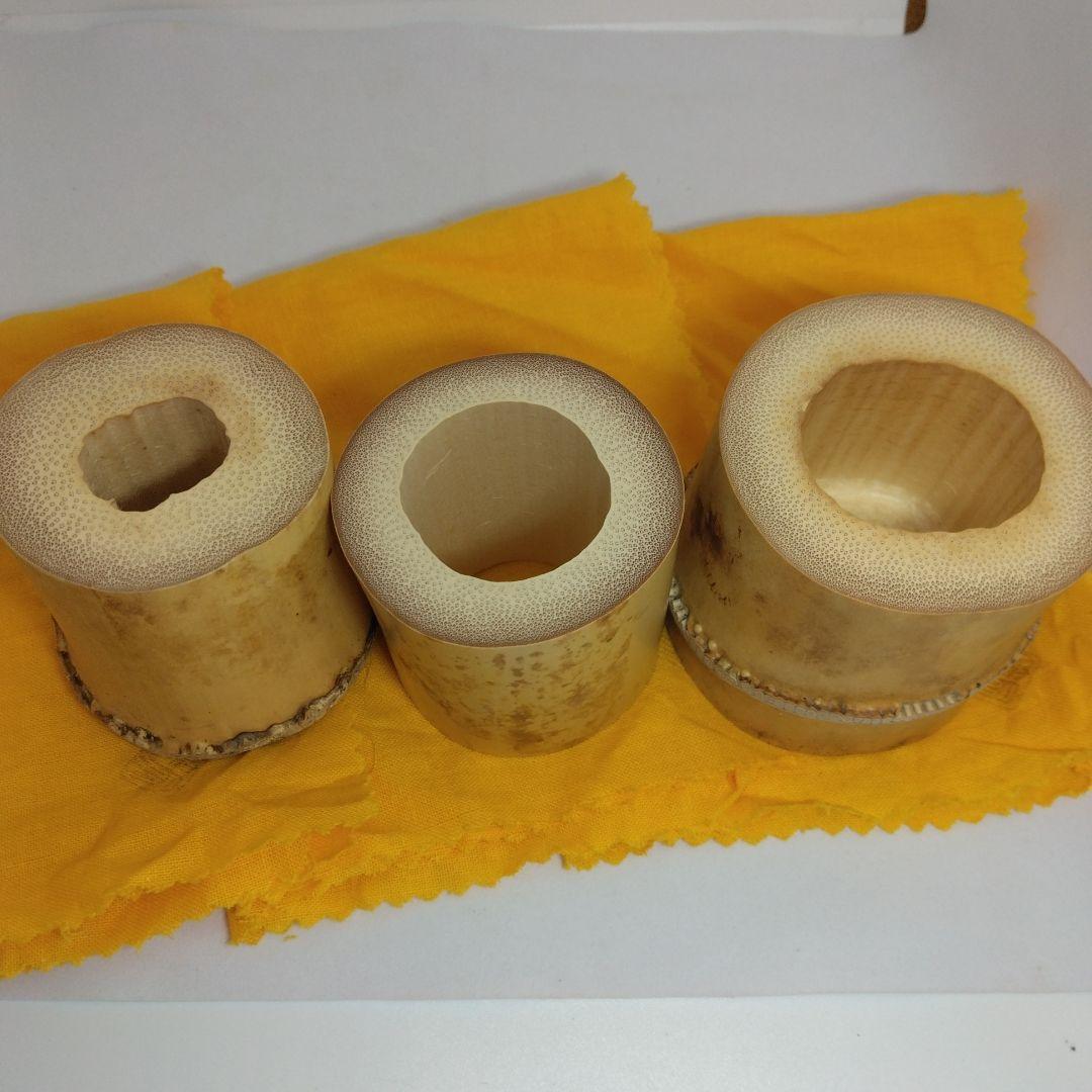 小林太玄書付花押 竹蓋置 風炉 炉 吹抜 三ツ組 共箱 影林宗篤 作 茶道具